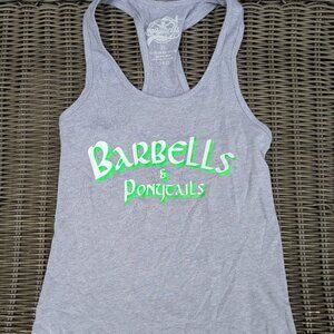 Barbells And Ponytails  "Logo" Racerback Tank Top Sz XS NEW